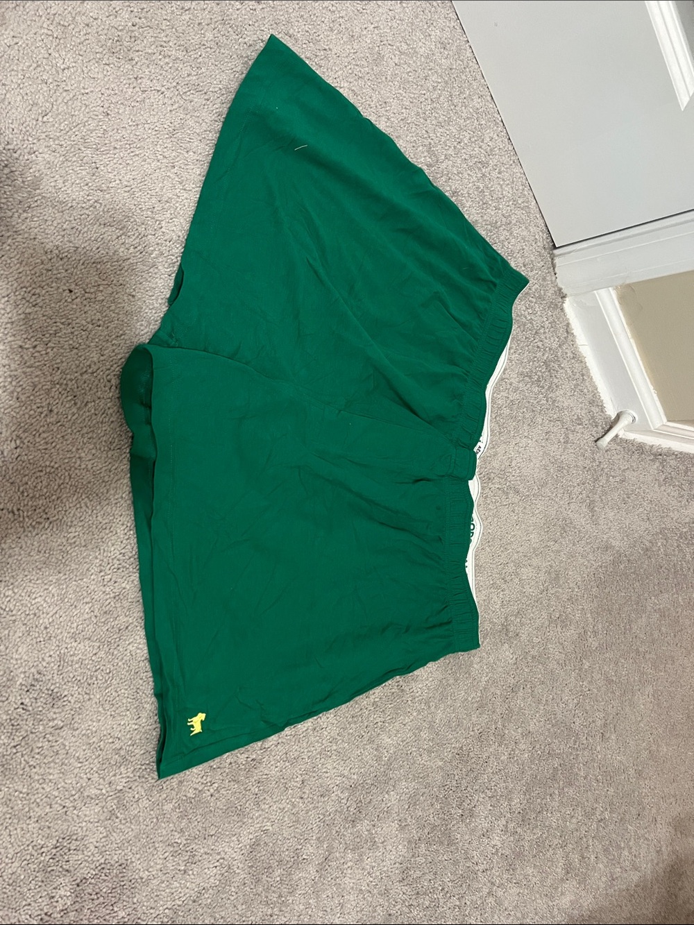 Aeropostale Dark Green Athletic Shorts with Yellow Logo